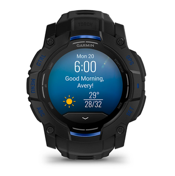 Умные часы Garmin Instinct 3 Amoled 50 mm black with Black/Bolt Blue Band