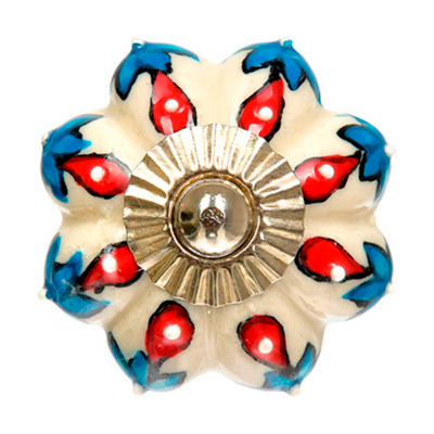 BLUMEN HAUS Ручка керамическая для мебели "Персидский узор" ручная роспись 66105