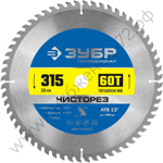 ЗУБР Чисторез 315 x 30мм 60Т, диск пильный по дереву