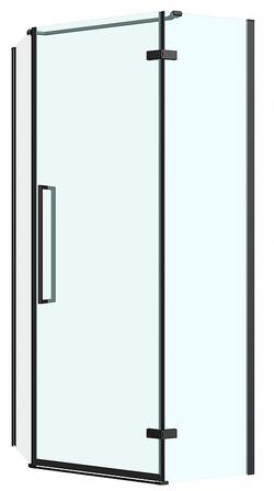 Душевой уголок Abber 100х100 AG05100B профиль Черный стекло прозрачное