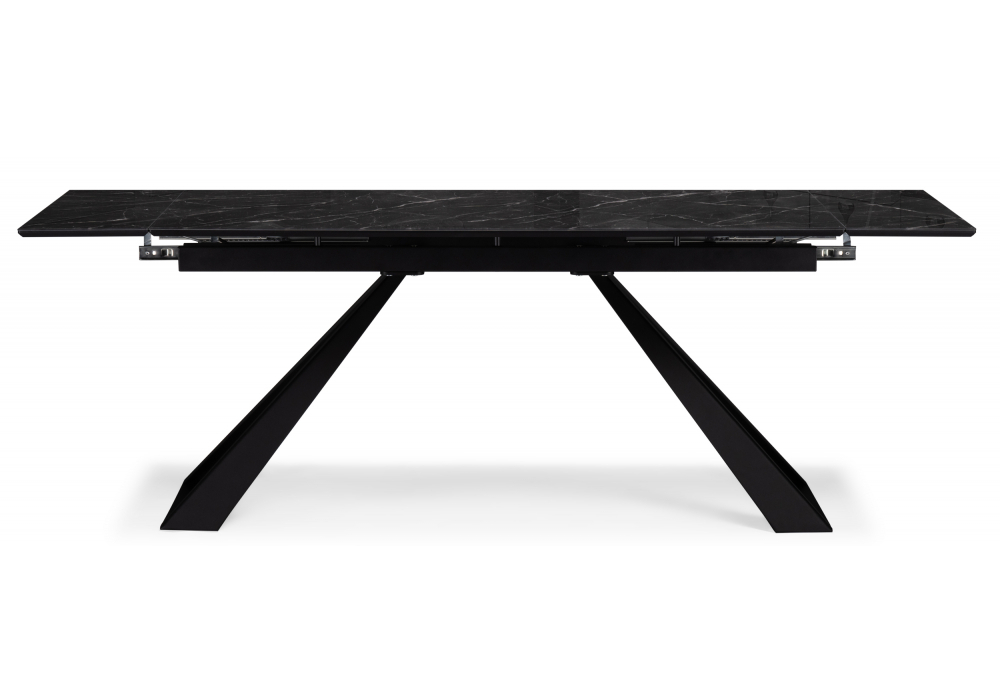 Стол стеклянный Woodville Маккарти 160(220)х90х75 дарк, черный