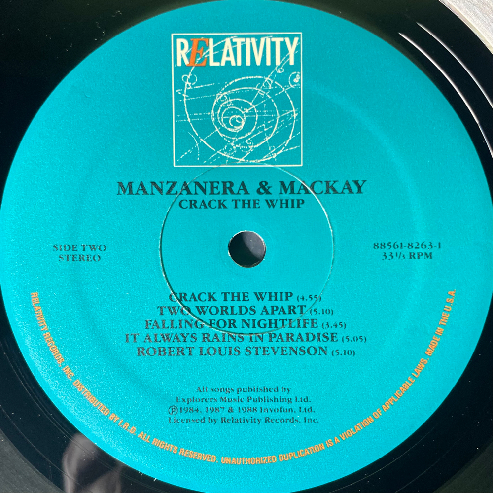 Manzanera & Mackay ‎– Crack The Whip (США 1988г.)
