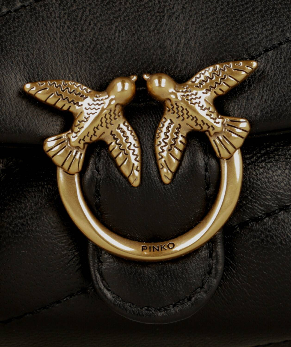 кожаная сумка через плечо love micro puff c sheep nappa Pinko - черный(100041 A0F2)