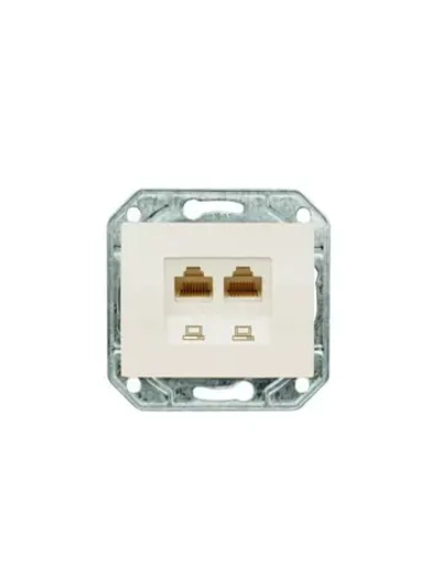 Розетка интернетная 2-я RJ-45 cat.5E ProfiTec Corsa бежевая