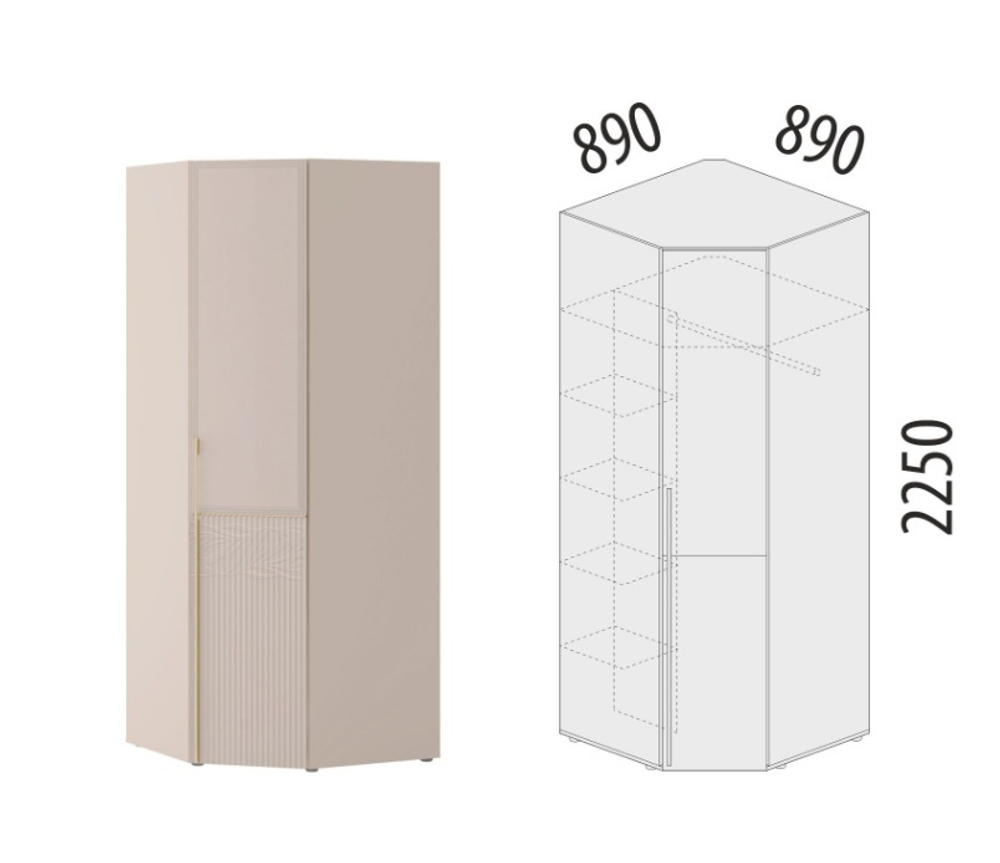 Флоренция-904 (DaVita) 904.08 Шкаф угловой