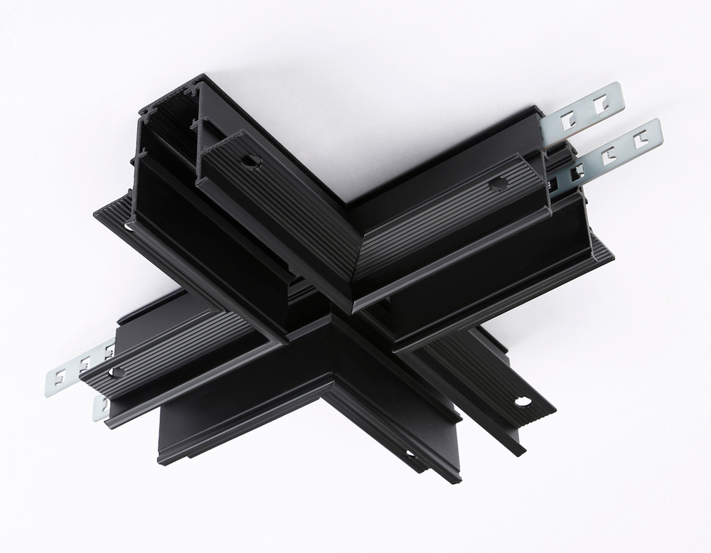 Коннектор х-образный для встраиваемого шинопровода Magnetic GL3358 BK черный 170*170*46,8