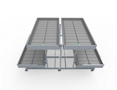 Стойка 2-х ярусная 1331*2124*1160-1510мм, 4 поддона