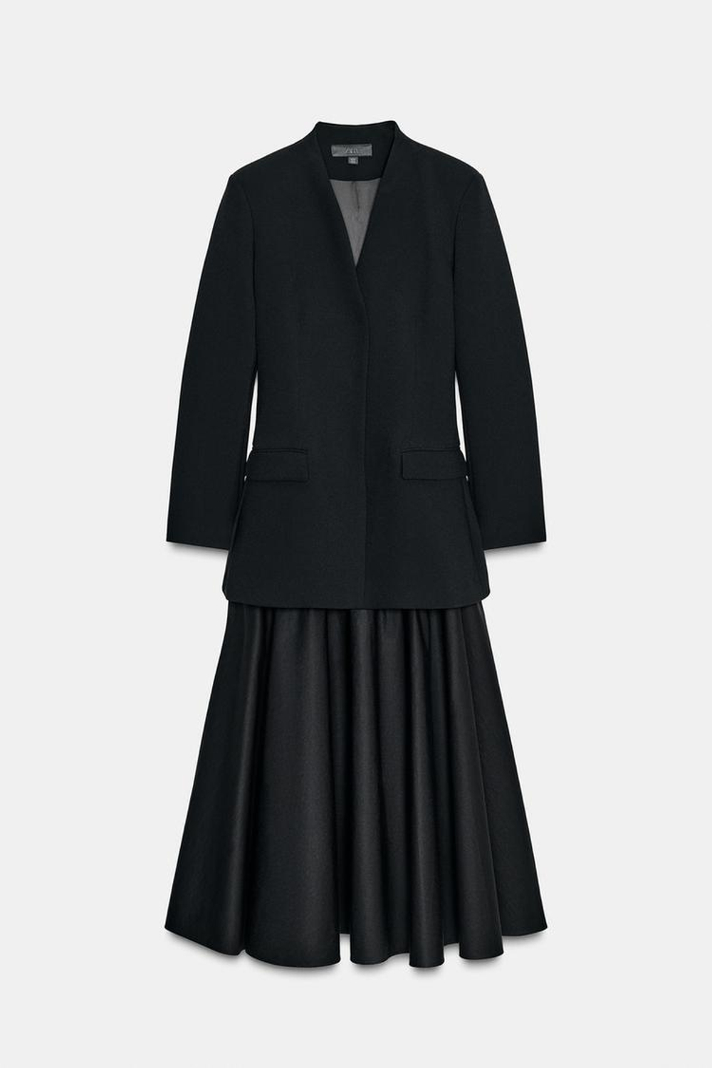 ZARA КОМБИНИРОВАННОЕ ПЛАТЬЕ-ПИДЖАК — ZW COLLECTION, ЧЕРНЫЙ