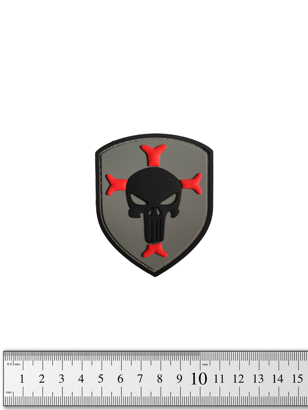 Шеврон Crusader Punisher PVC. Серый