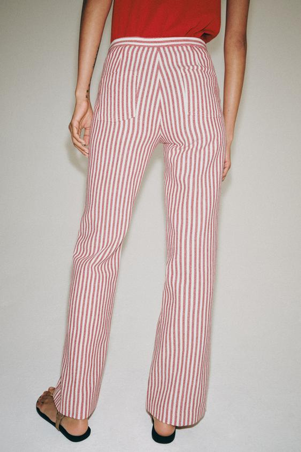 ZARA БРЮКИ В ПОЛОСКУ — ZW COLLECTION, КРАСНЫЙ/БЕЛЫЙ