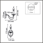 8034/1W CLASSI LN26 082 металл/стекло, хром/прозрачный Бра E14 1*40W 220V INCANTO