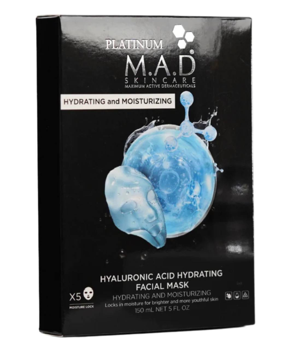 M.A.D Platinum Hyaluronic Acid Hydrating Facial Mask х5