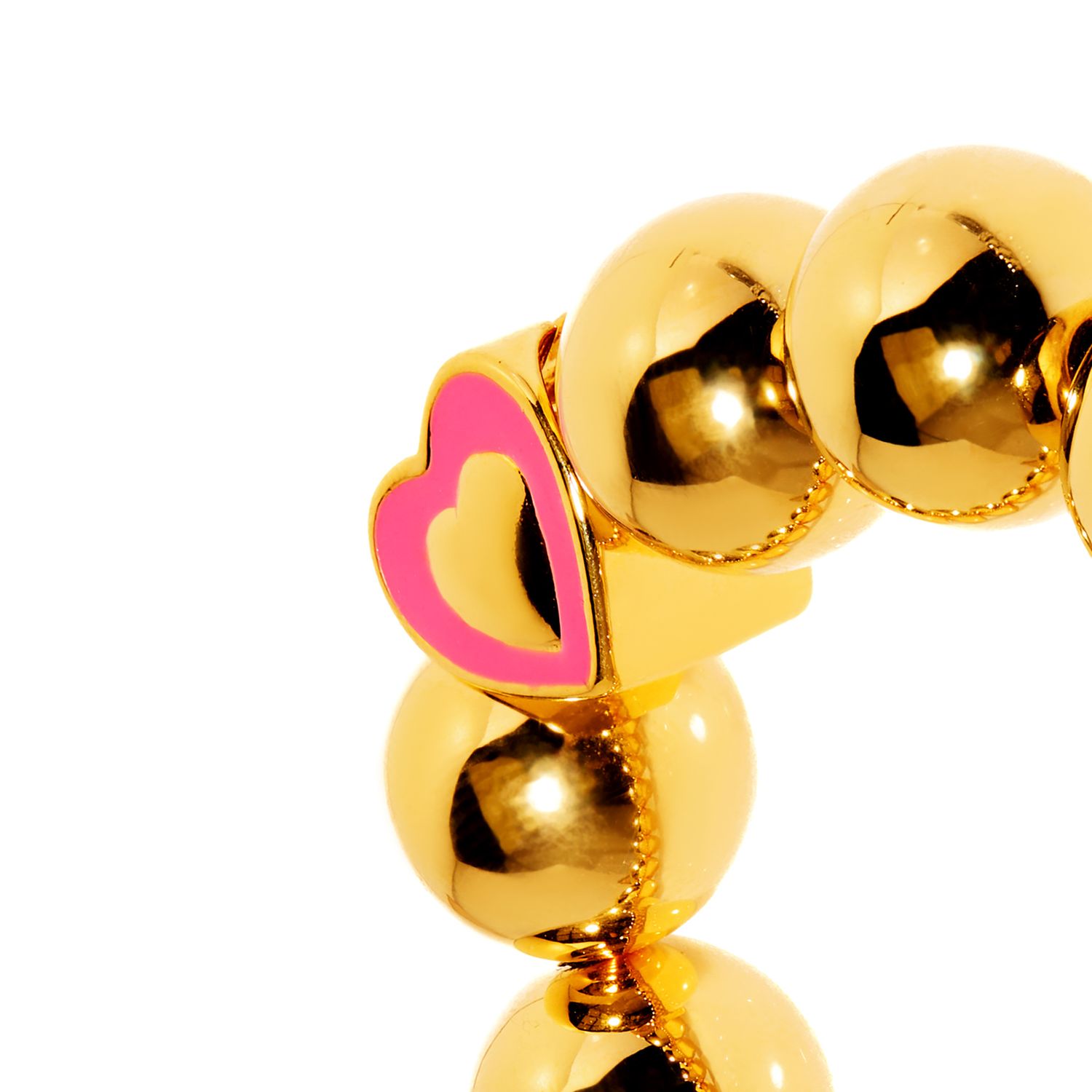 Браслет A Pink Heart Among Spheres Gold Bracelet