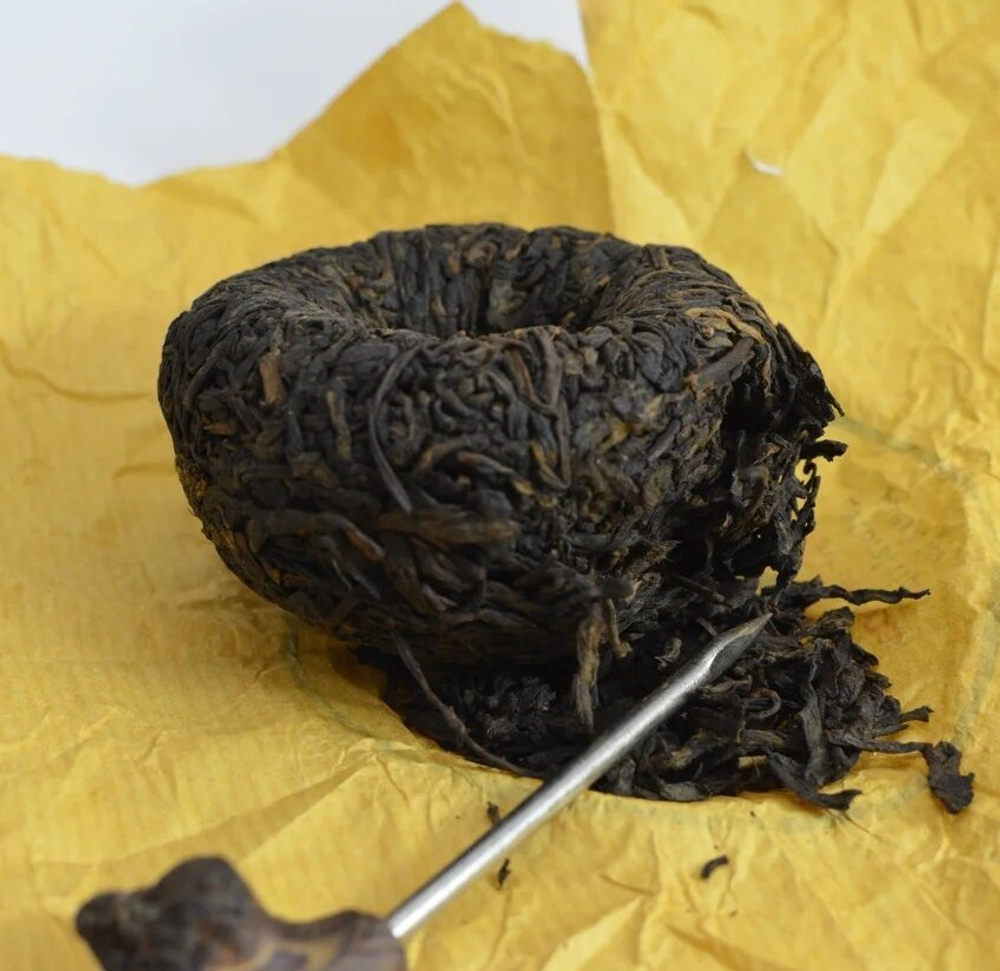 0555/2021 Чай прессованный черный Пуэр Шу "Цзинлун, Год Дракона", то ча 100гр