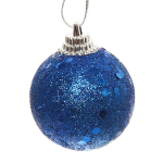 Новогодние шары 4 см (набор 6 шт) «Блестящее напыление», голубой