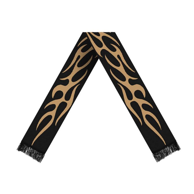 Шарф двусторонний ТАЙНА Трайбл Черный/бежевый