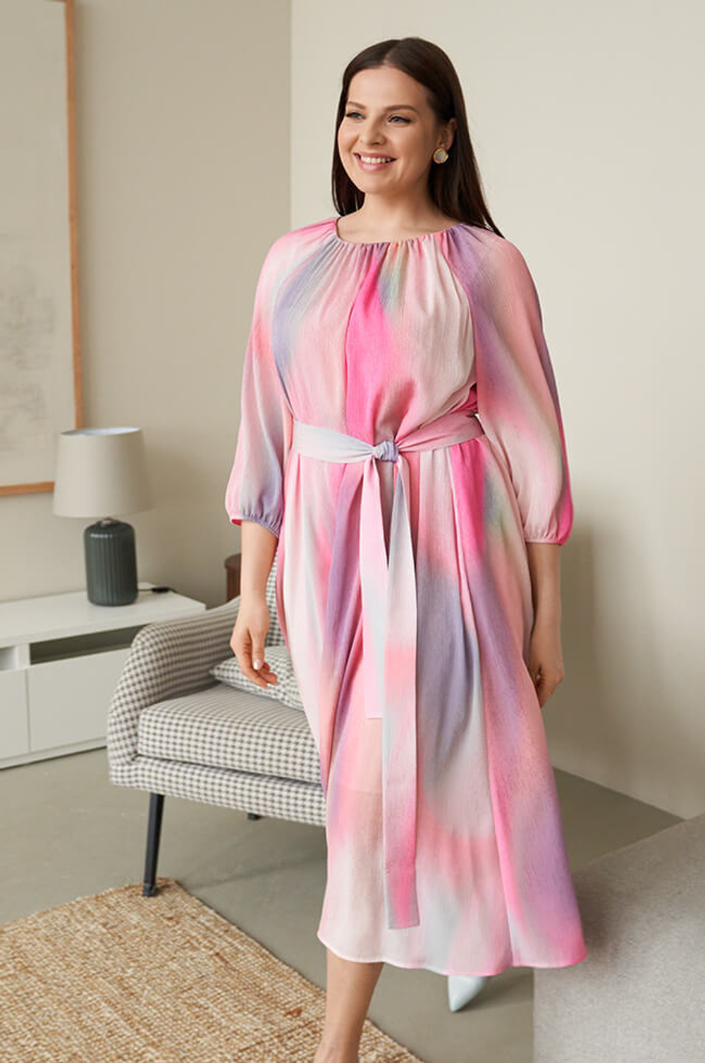 51470 Платье женское (розовый принт)