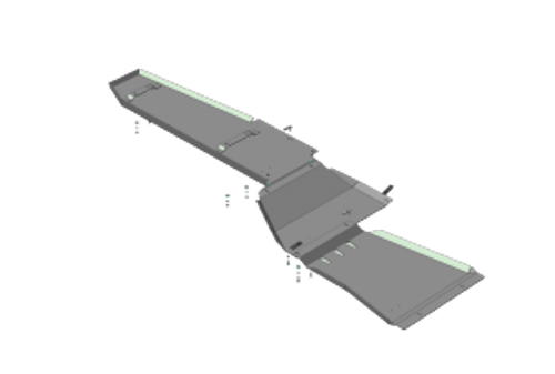 Усиленная защита Motodor кпп, разд. коробки, топл. бака. 5 мм, алюминий. для Ford F-150 Raptor SuperCab 2010-2017 арт.30706