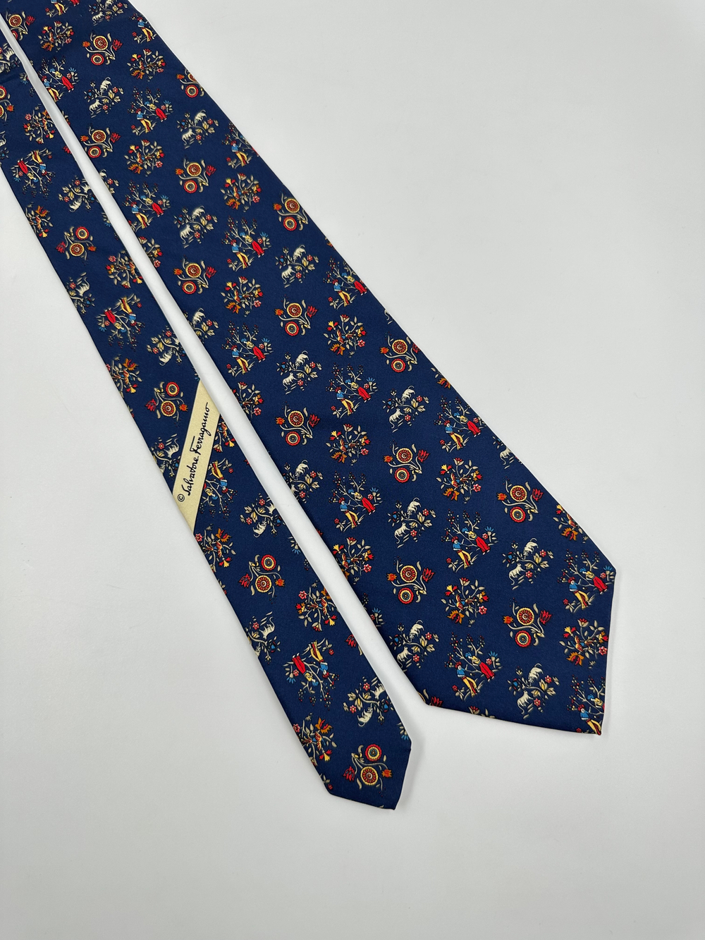 Галстук синий Salvatore Ferragamo