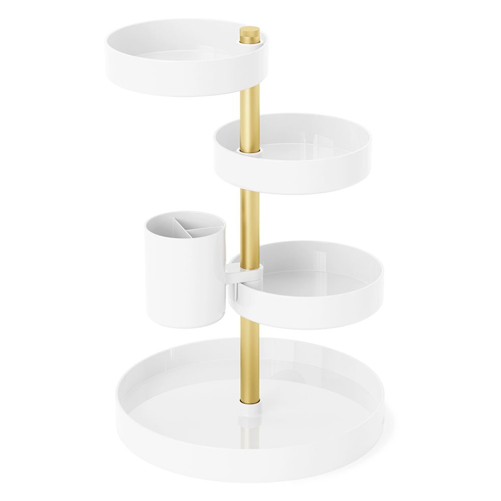 Органайзер настольный Pirouette, белый/латунь