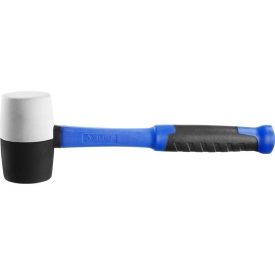 Киянка ЗУБР резиновая черно-белая,с фиберглассовой ручкой