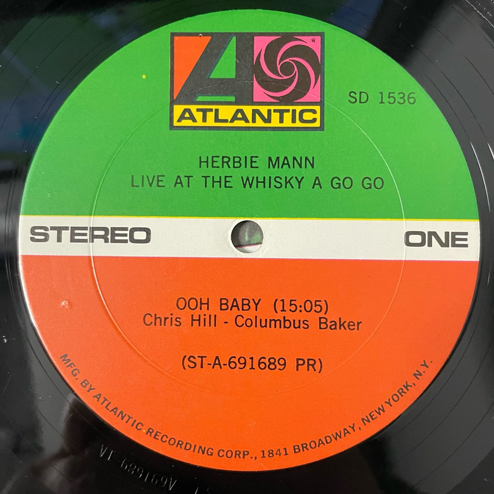 Винтажная виниловая пластинка LP Herbie Mann, Live At The Whisky A Go Go (США 1969)