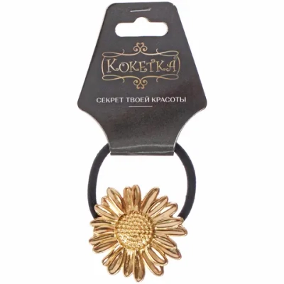 Резинка для волос с декором «AKS - DesignPRO», цвет золото, 4,3*4,3см