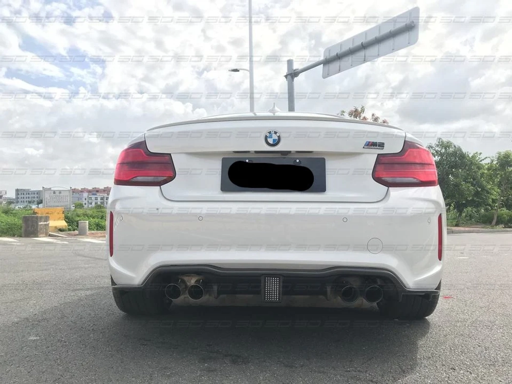 Карбоновый диффузор заднего бампера K Style с подсветкой для BMW M2 F87 БМВ тюнинг