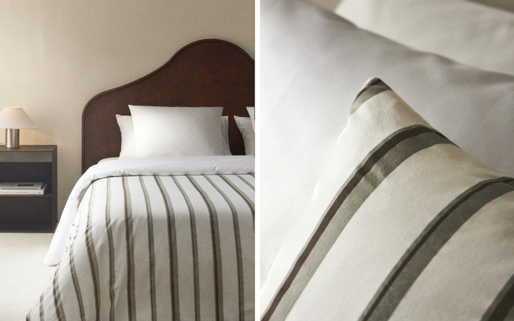 Пододеяльник Zara Home перкаль, хлопок 100%, в полоску, 5185/088