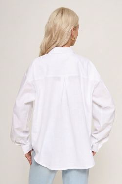 Рубашка с карманом из хлопка baby cotton белого цвета