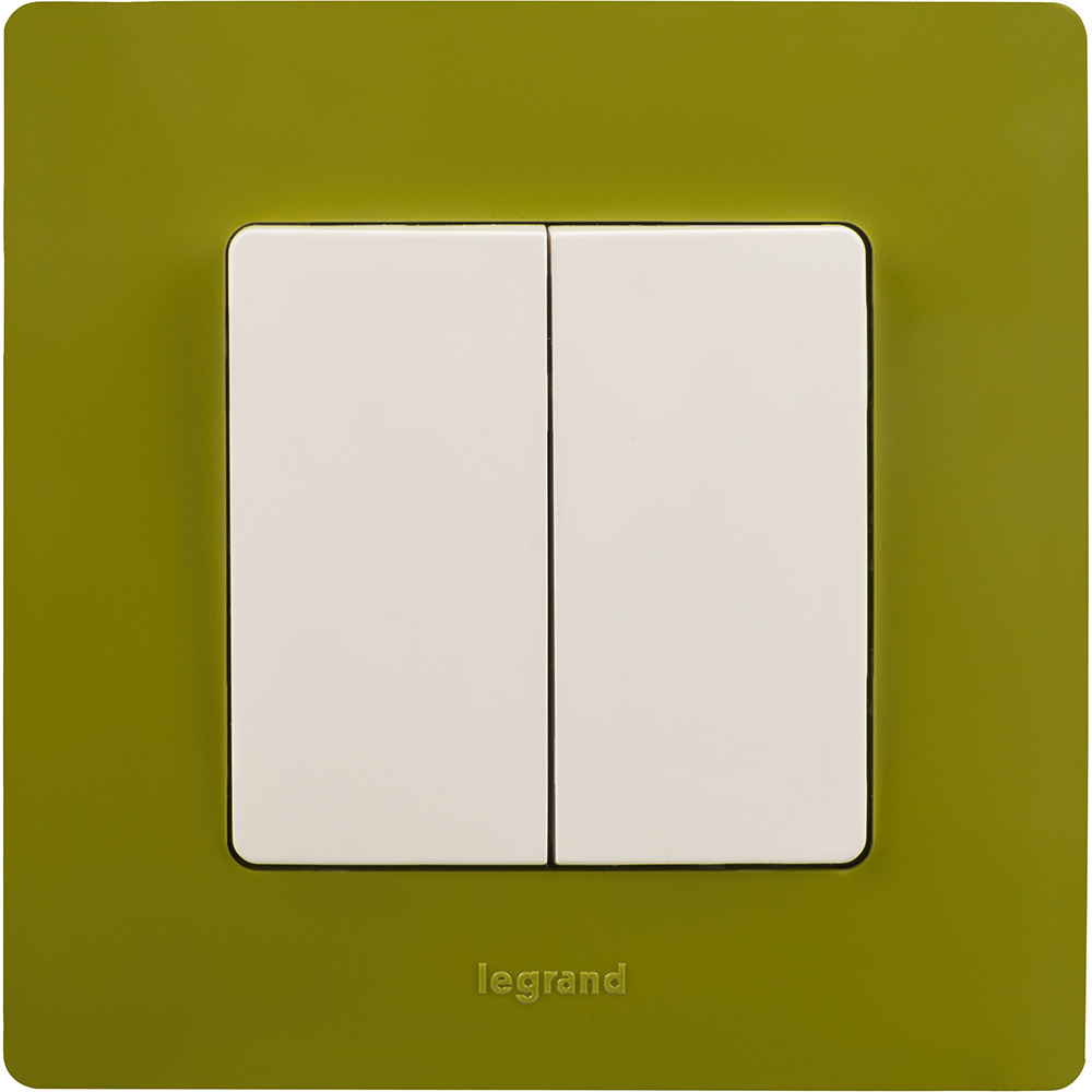 Выключатель 2х-клавишный 10А 250В белый ETIKA Legrand