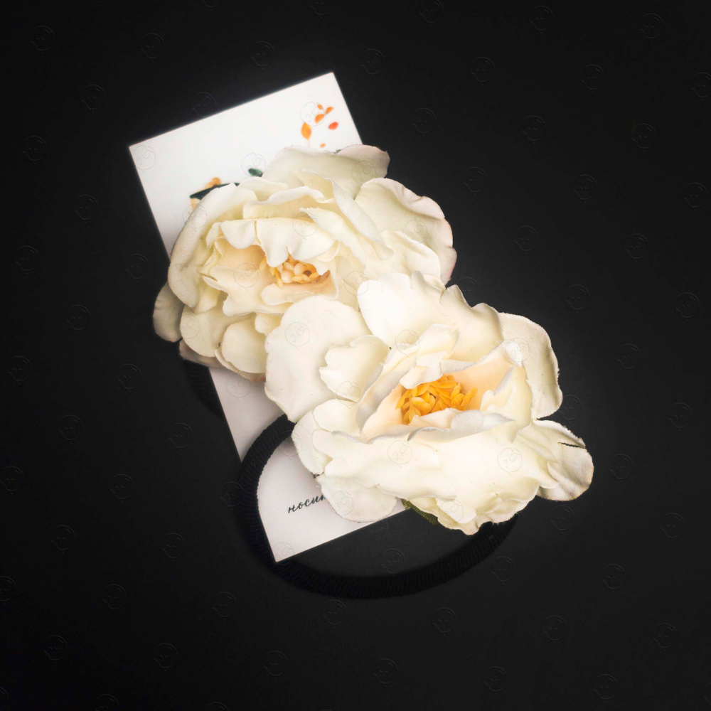 Набор резинок для волос Pankigno Design с цветками пионов (2 шт)