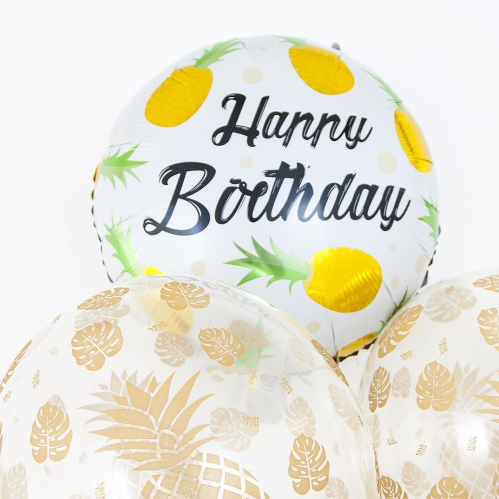 Фольгированный шар «Happy Birthday. Ананасы», 46 см