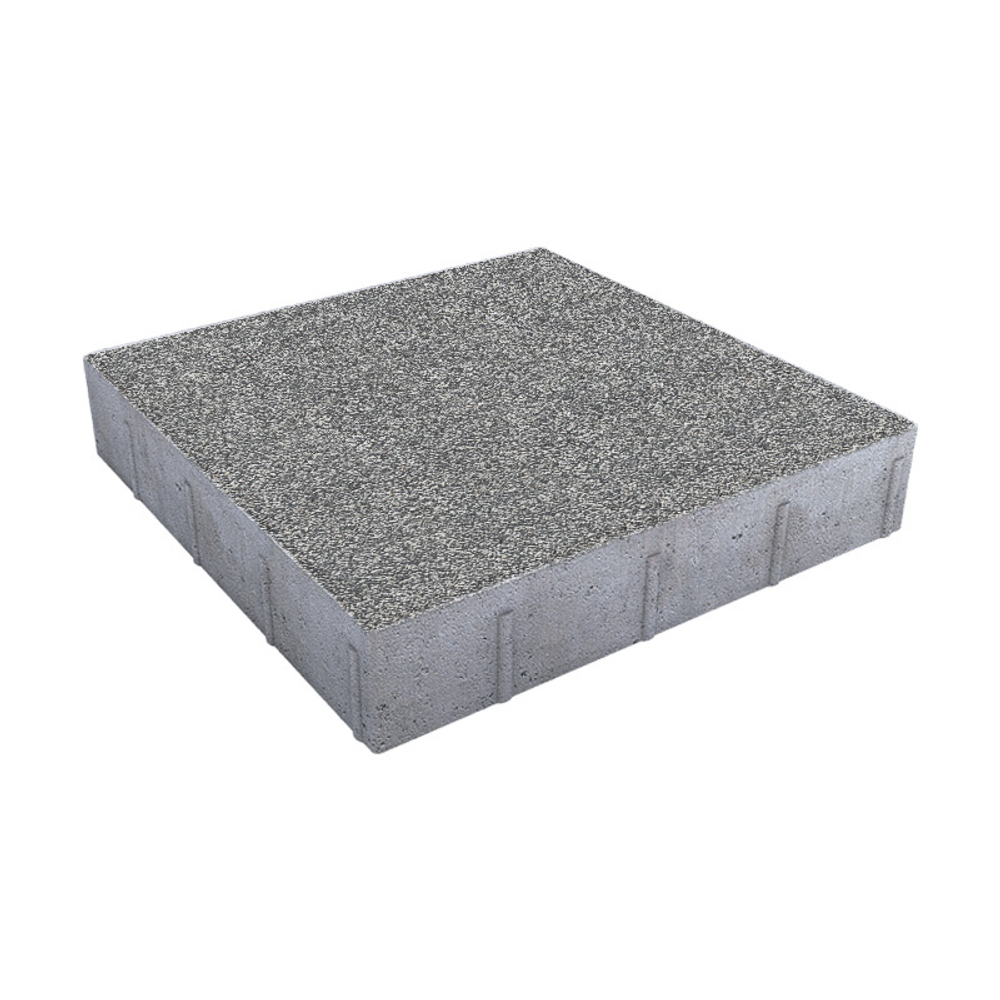 Тротуарная плитка КВАДРАТ 600х600 мм - Гранит+ Серый с черным