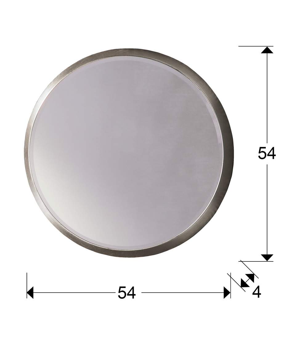 Зеркало круглое Aries 54Ø серебряное