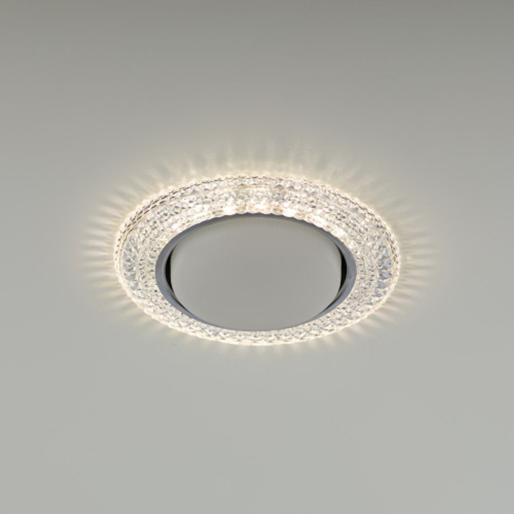 DK LD26 SL/WH Светильник ЭРА декор cо светодиодной подсветкой Gx53, прозрачный | Встраиваемые LED светильники