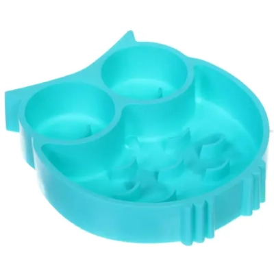 Миска для медленного кормления «Сова», цвет голубой, 17*15*3см