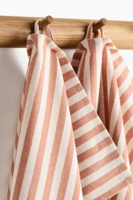 H&M HOME НАБОР КУХОННЫХ ПОЛОТЕНЕЦ ( 2 ШТ.), ТЕРРАКОТОВЫЙ