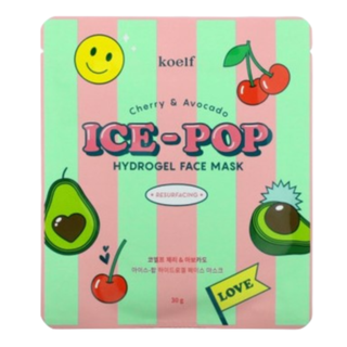 Восстанавливающая гидрогелевая маска с ацеролой и авокадо  Koelf Ice-Pop Hydrogel Face Mask Cherry & Avocado