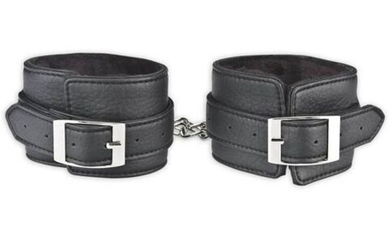 Черные фиксаторы для ног из искусственной кожи