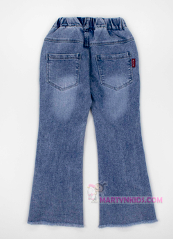 джинсы на резинке Стразы-сердечки 4548