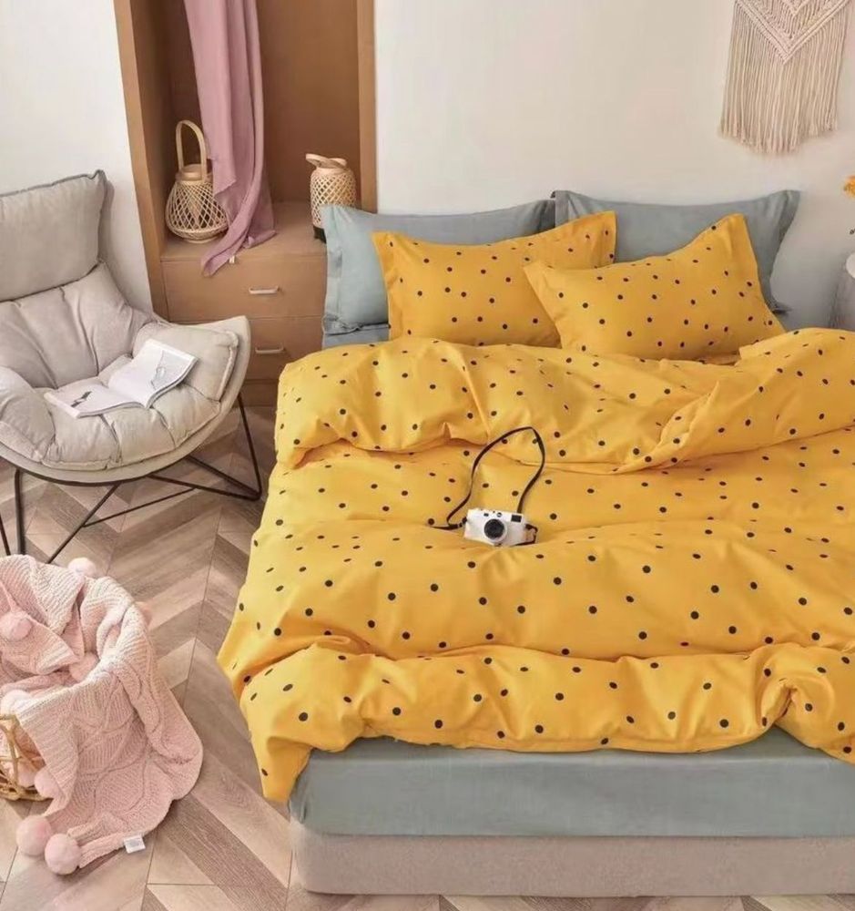 ZEPHYR HOME Двуспалка Фланель желтый горошек