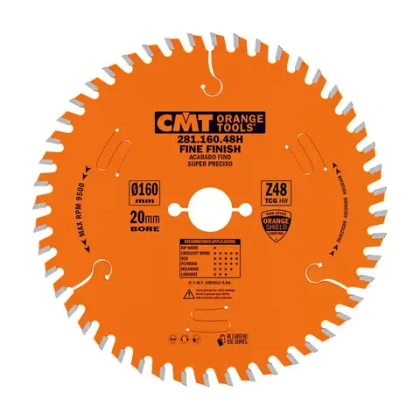 Диск пильный 160x20x2,2/1,6 10° TCG Z=48 CMT 281.160.48H