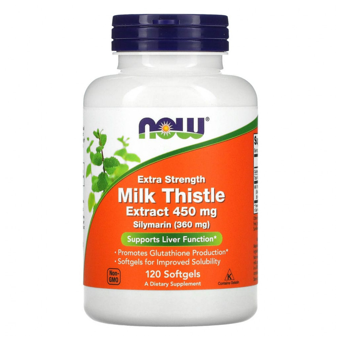 Силимарин усиленный 450 мг, Silymarin Milk Thistle Extract, Now Foods, 120 гелевых капсул