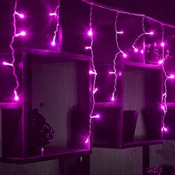 ULD-B2005-048-DTA PINK IP20 Бахрома светодиодная. 2м. 48 светодиодов. Розовый свет. Провод прозрачный. ТМ Uniel