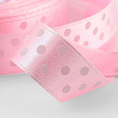 Атласная лента в горошек 25 мм