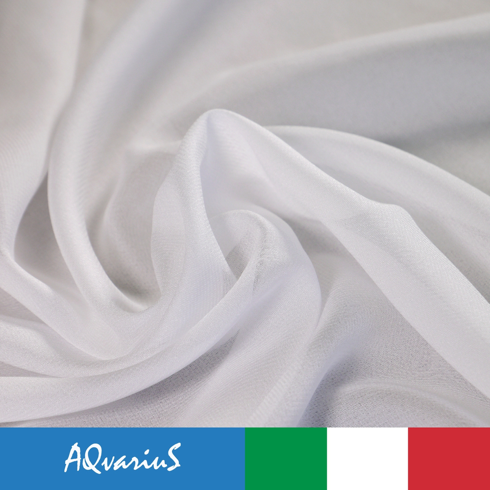 Креп тюлевый роскошный итальянский мягкий Vistex арт. Como col. bianco белый (высота 325 см, Италия) 