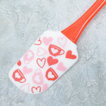 Лопатка силиконовая "Сердечки", 24*5,3см