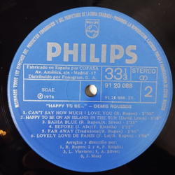 Винтажная виниловая пластинка LP Demis Roussos Happy To Be (Spain 1976) Far Away