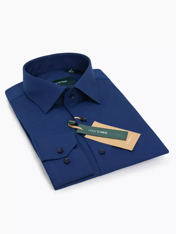 Рубашка на высокий рост LONG SLIM FIT с длинным рукавом, темно-синяя